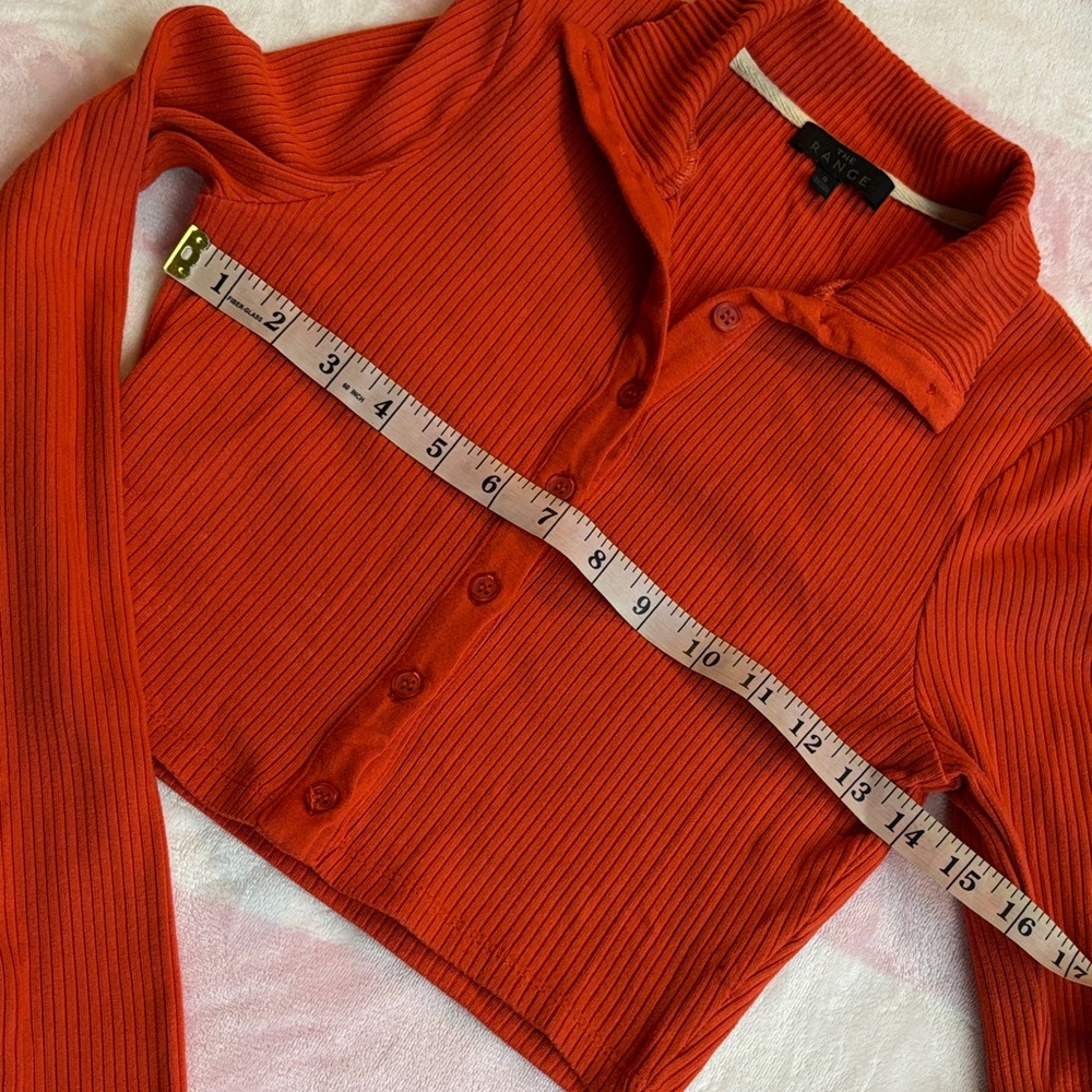 THE RANGE / Revolve Orange Collared Button Down T… - image 5